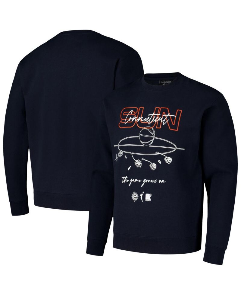 Men's and Women's Navy Connecticut Sun Bloom Crew Pullover Sweatshirt