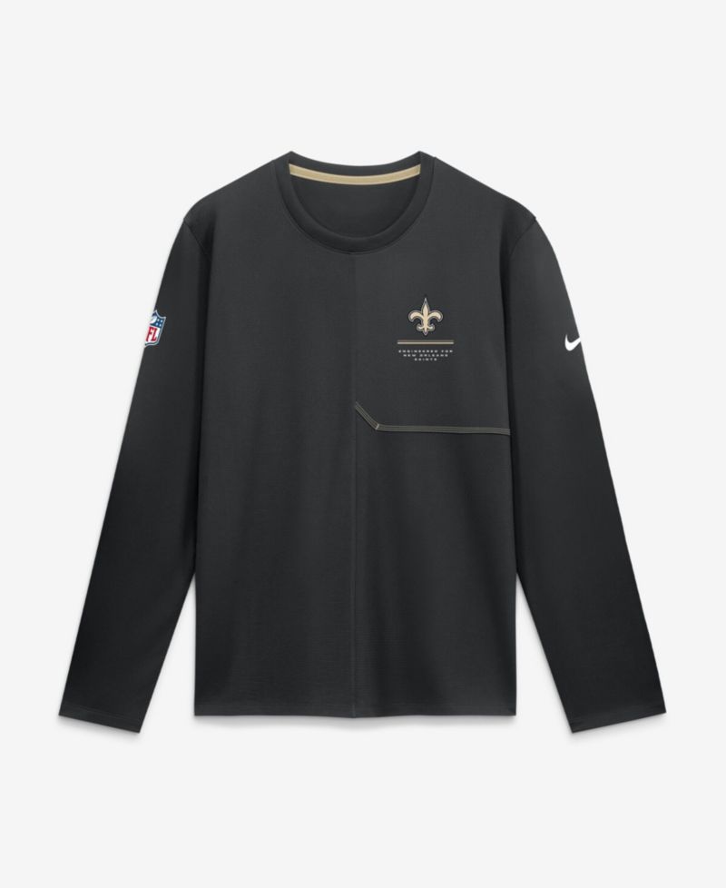 Men's Black New Orleans Saints Sideline Coaches UV Dri-FIT Long Sleeve T-Shirt