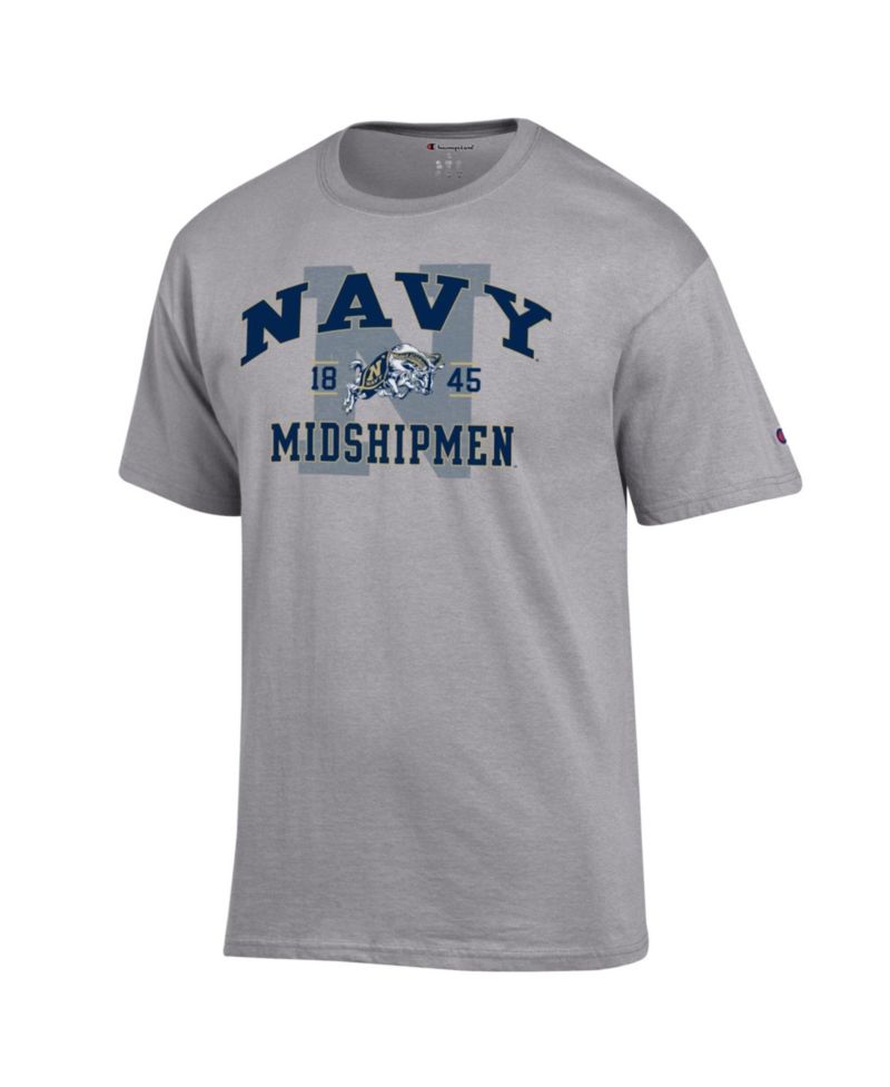 Men's Heather Gray Navy Midshipmen Varsity T-Shirt