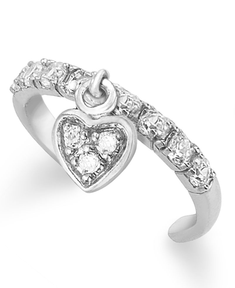 Cubic Zirconia Heart Dangle Toe Ring