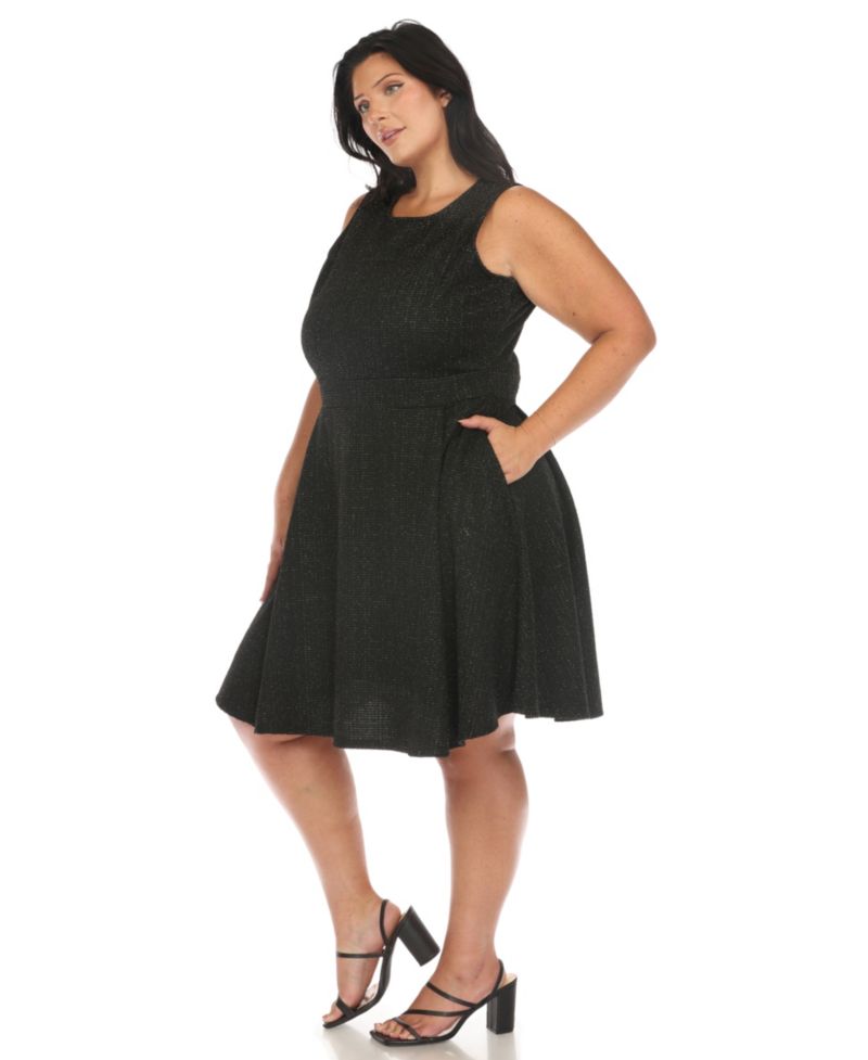 Plus Size Tweed Fit and Flare Dress