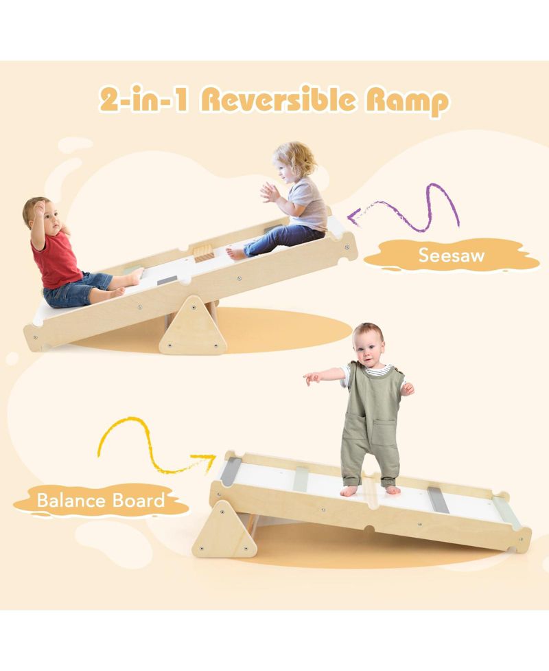 Ages 3+ 3-in-1 Pikler Triangle Adjustable Foldable Climbing Set, 3-Piece Set