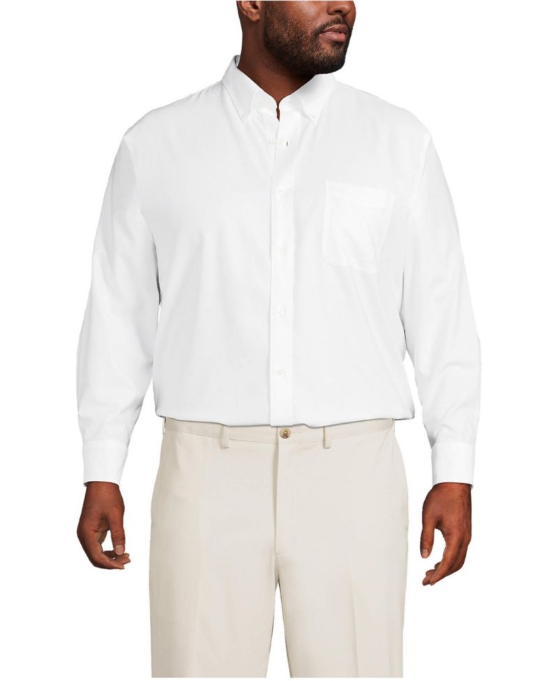 Women's Men's Big and Tall Traditional Fit Solid No Iron Supima Oxford Dress Shirt
