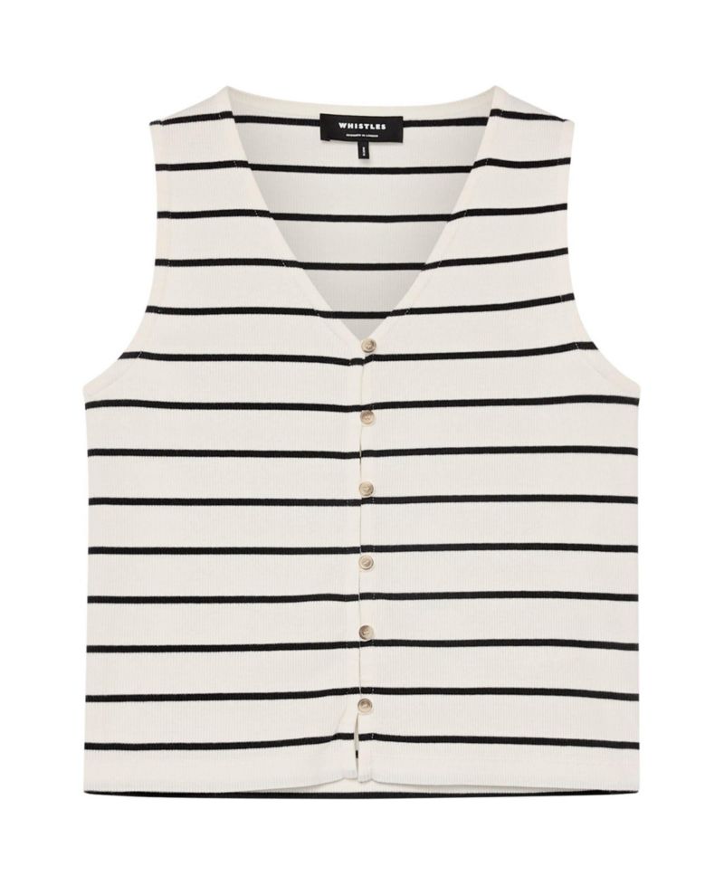 Women's Stripe Button Front Tank