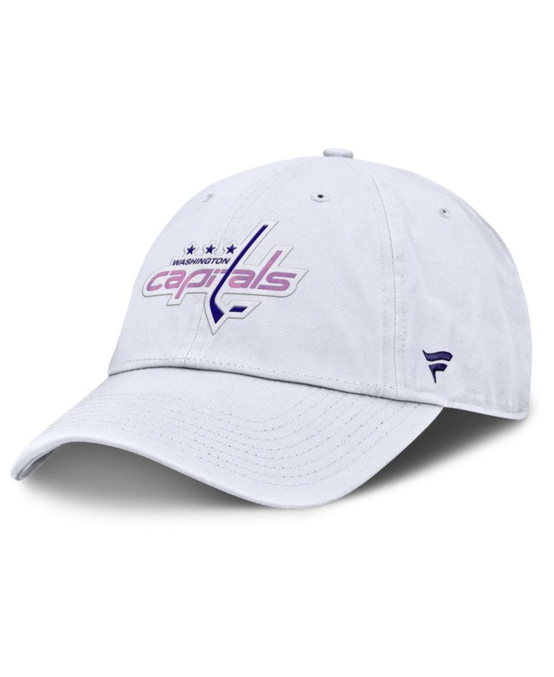 Men's White Washington Capitals Authentic Pro Hockey Fights Cancer Adjustable Hat