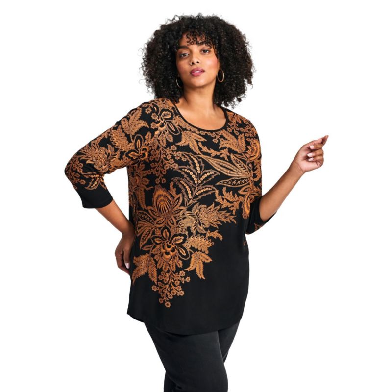 Plus Size Millie Women's 3/4 Sleeve Top