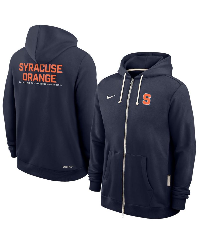 Men's Navy Syracuse Orange 2025 Sideline Standard Issue Dri-Fit Full-Zip Hoodie