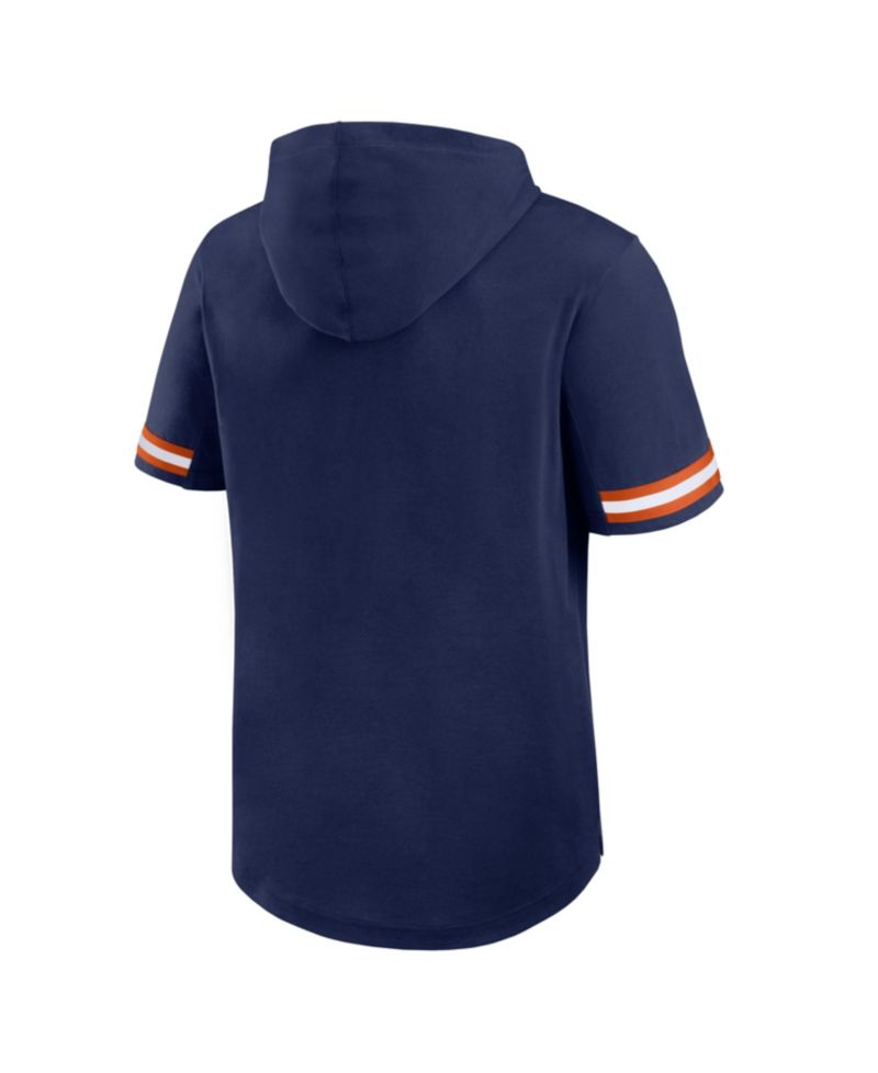 Men's Navy Denver Broncos Optimal Play Short Sleeve Hooded T-Shirt