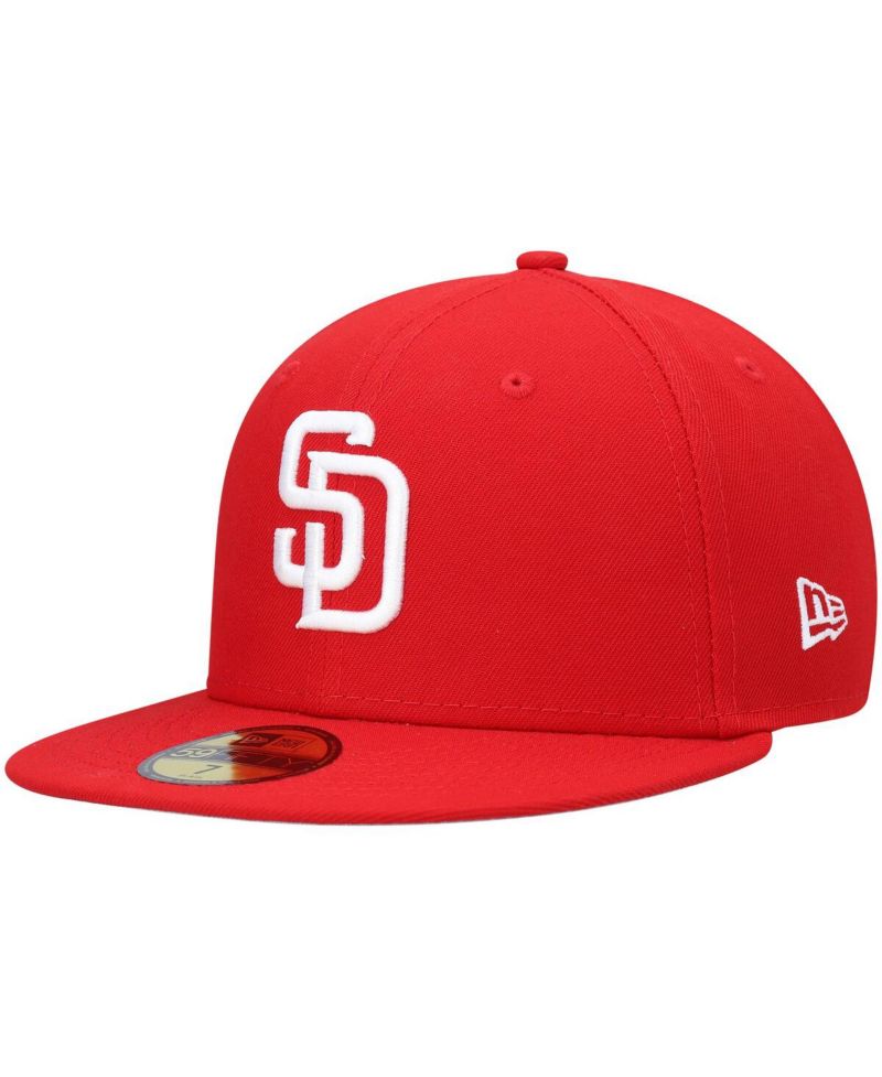 Men's Red San Diego Padres Logo White 59FIFTY Fitted Hat