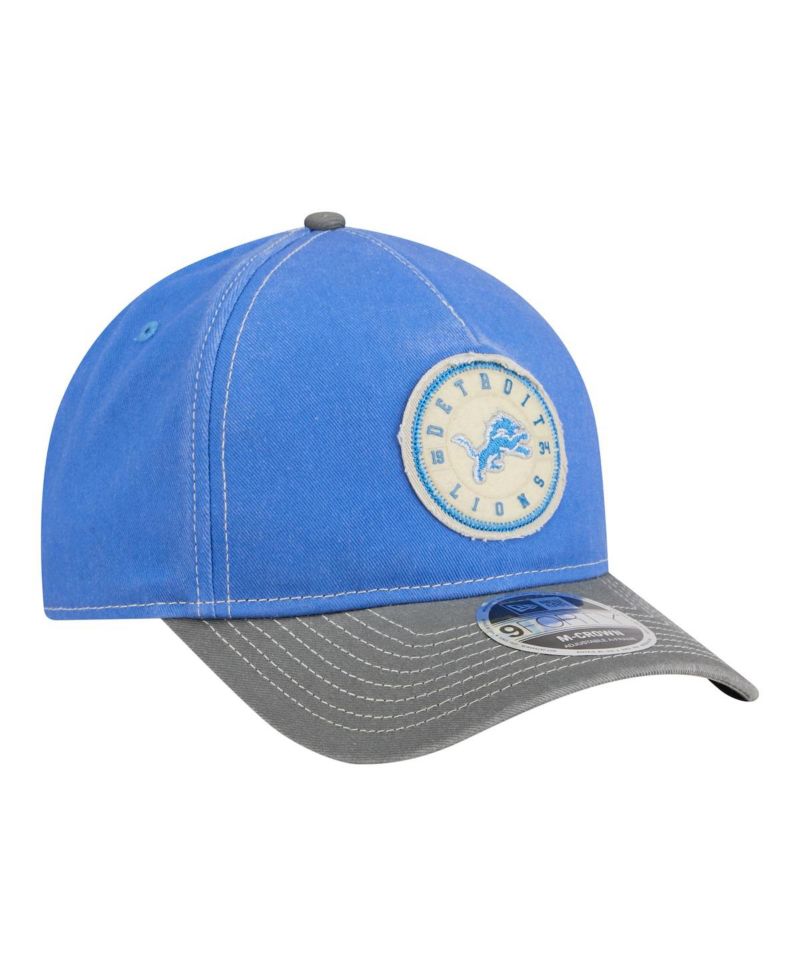 Men's Blue/Gray Detroit Lions 9FORTY Felt A-Frame Adjustable Hat