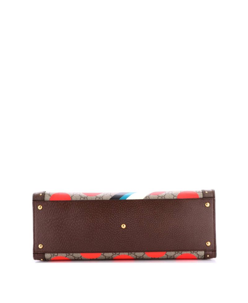 Medium Diana NM Bamboo Handle Tote Printed GG Coated Canvas and Studded Leather