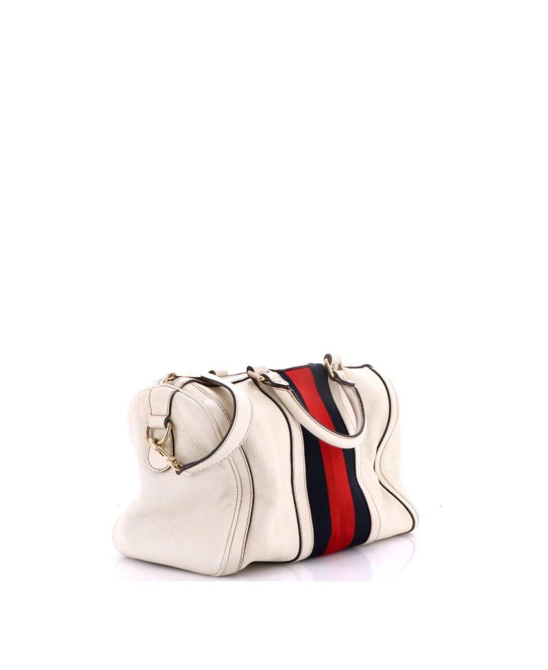 Medium Vintage Web Boston Bag Leather