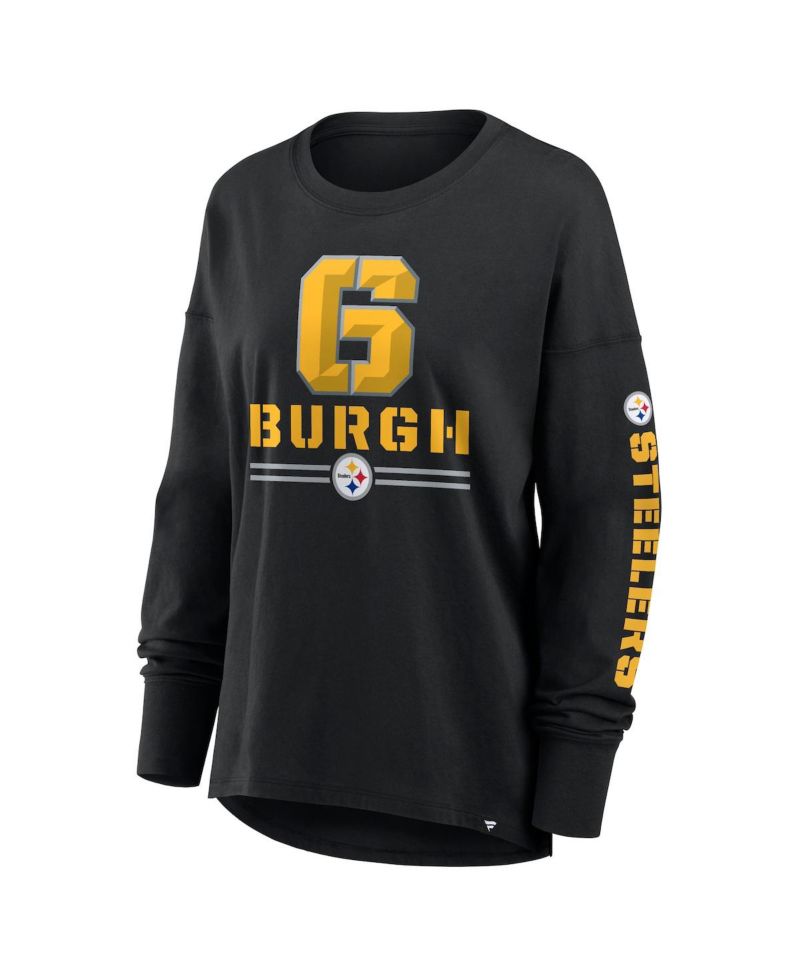 Women's Black Pittsburgh Steelers Hometown Legacy Long Sleeve T-Shirt