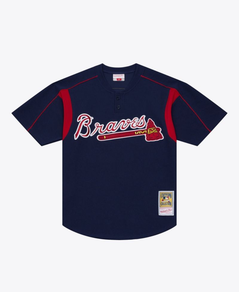 Men's Mitchell Ness Andruw Jones Navy Atlanta Braves Authentic Batting Practice Jersey