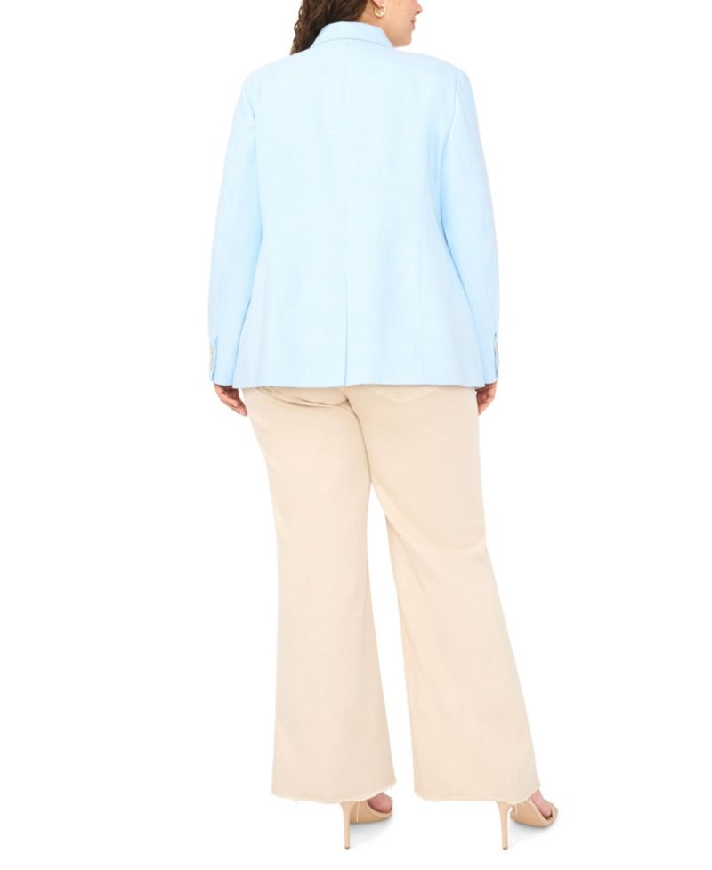 Plus Size Double Breasted Flap Pocket Blazer