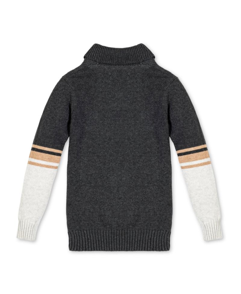 Baby Boys Long Sleeve Striped Shawl Collar Sweater