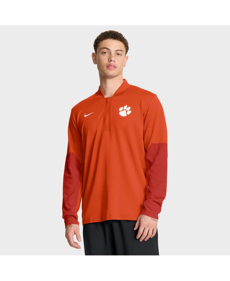 Men's Orange Clemson Tigers One Goal Performance Half-Zip Pullover Sweatshirt