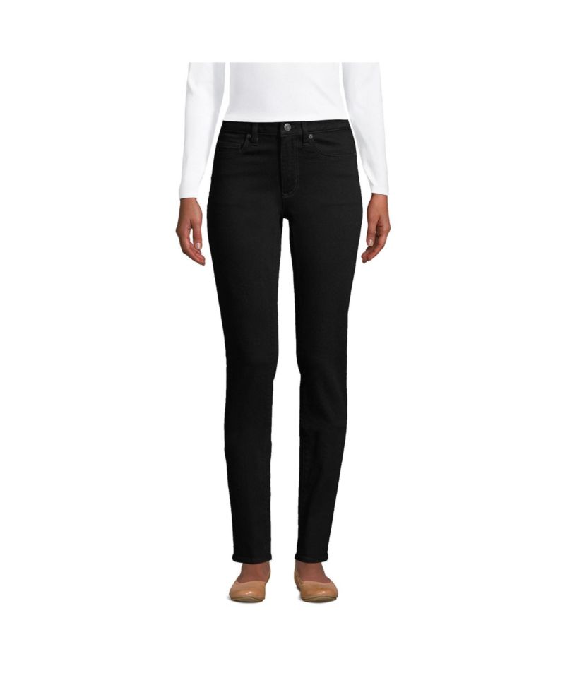 Women's Petite Mid Rise Straight Leg Jeans