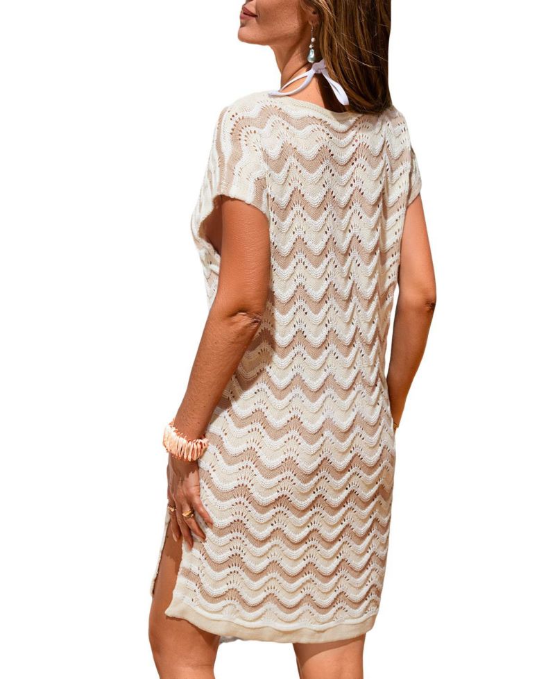 Women's Destiny Beige Cover-Up Mini Beach Dress