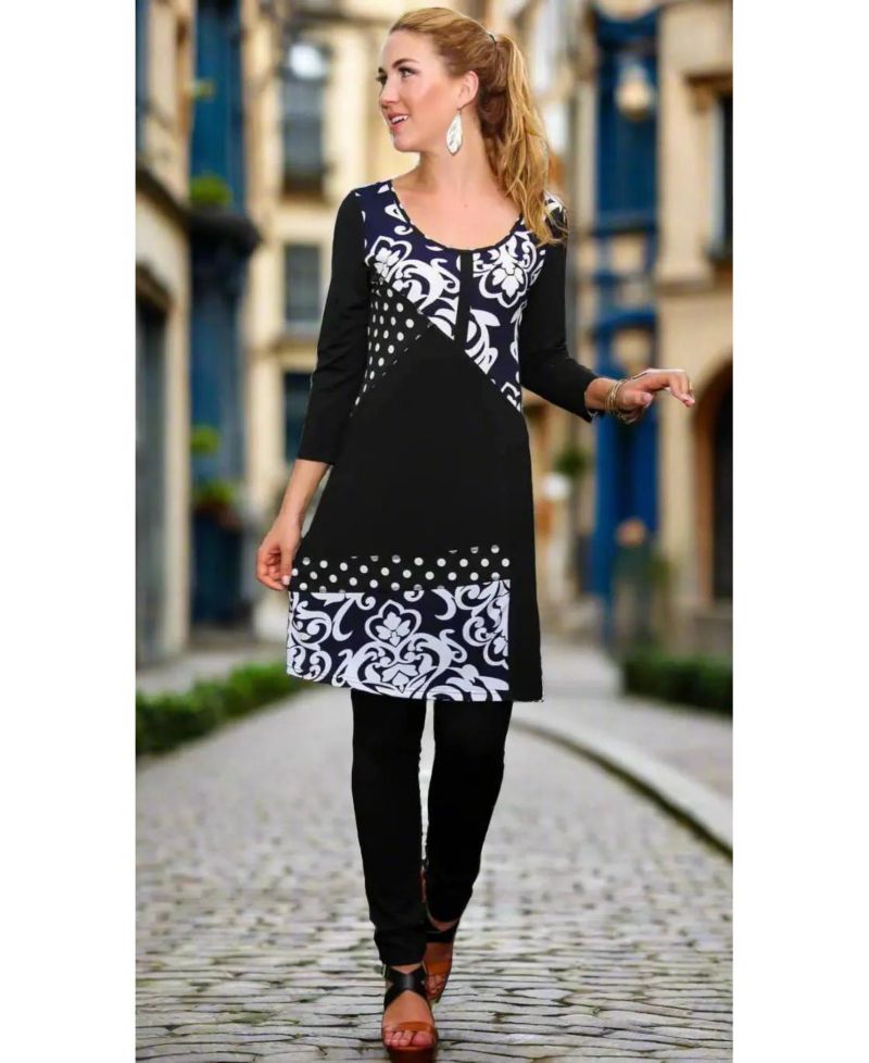 Women's Damask Print Knit Dress