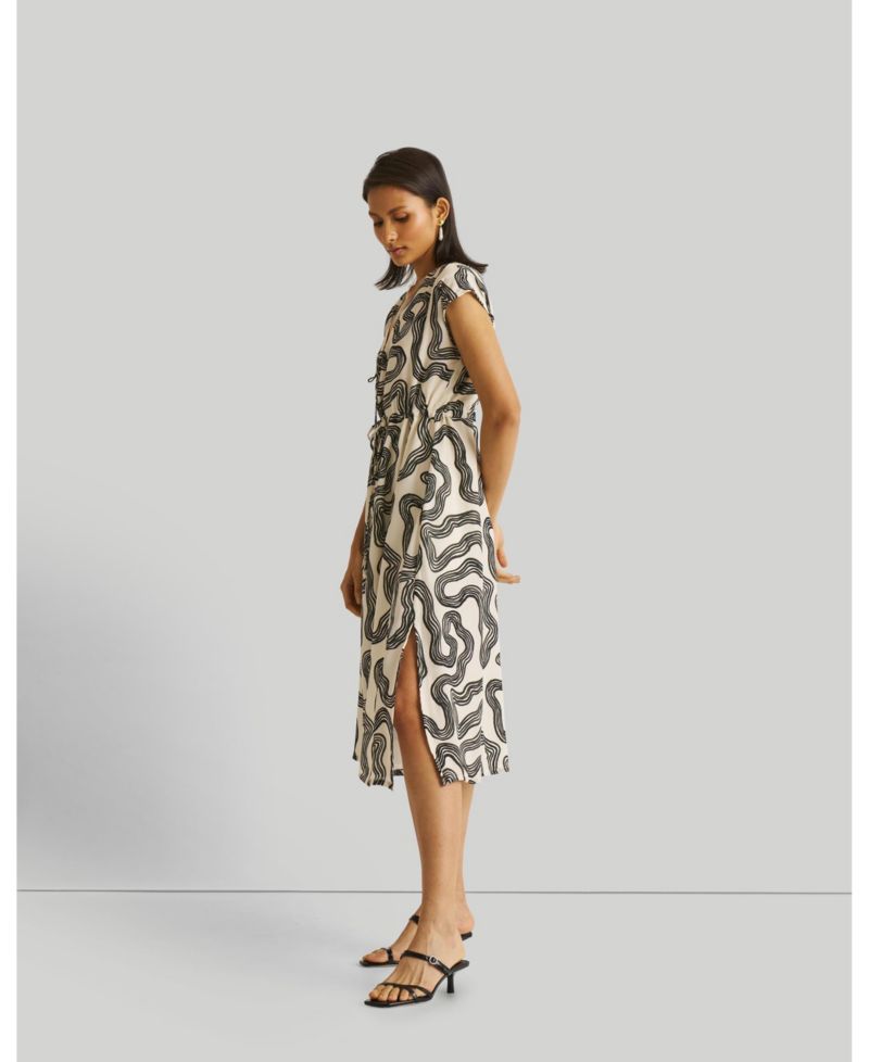 Women's Deep V-neck Gathered Dress
