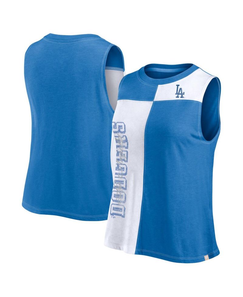 Women's Royal/White Los Angeles Dodgers Color-Block Tank Top