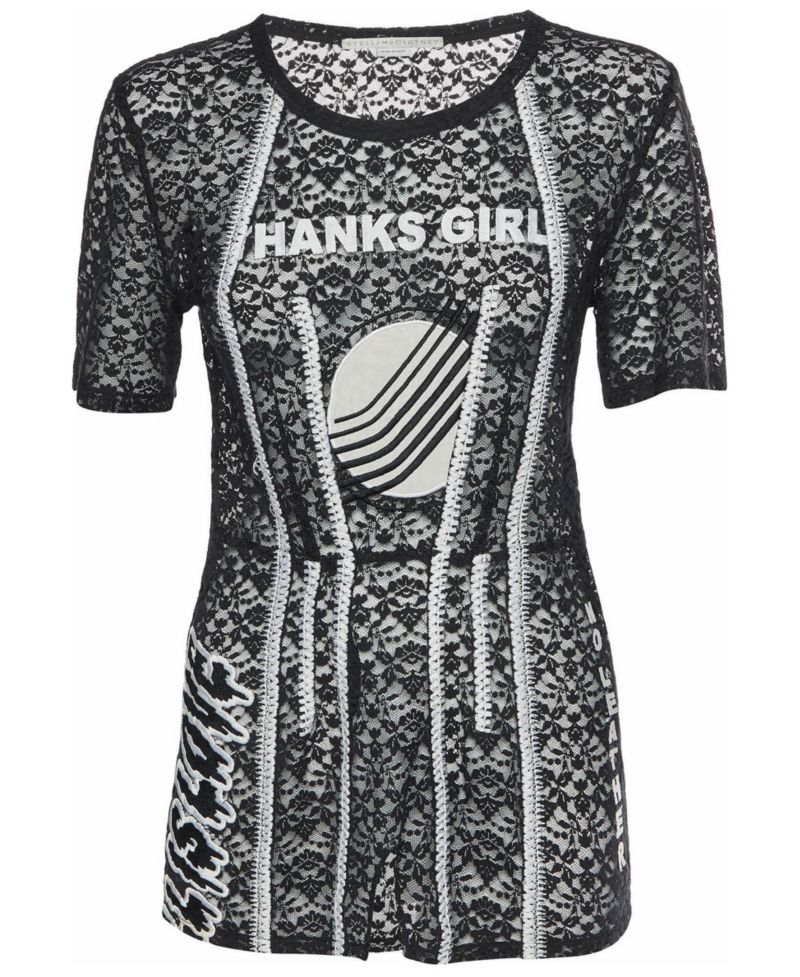 Stella McCartney Women's Sheer Lace Short-Sleeve Top