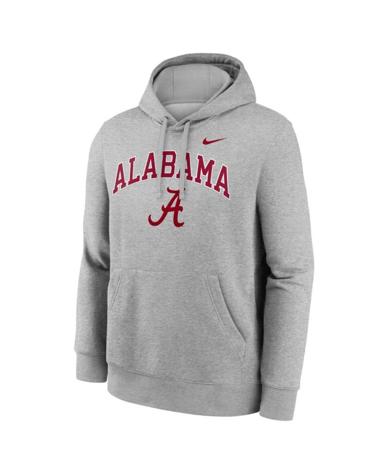 Men's Gray Alabama Crimson Tide Club Fleece Arch Pullover Hoodie