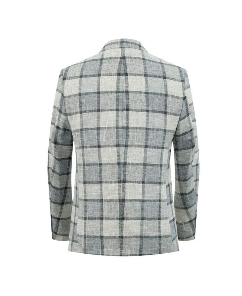 Men's Slim Fit Big Plaid Sports Blazer
