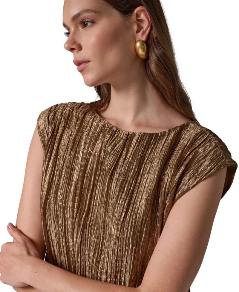 Women's Sleeveless Pliss&eacute; Blouse