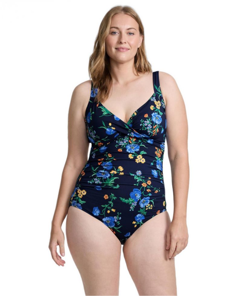Plus Size Sweetheart Underwire Wrap One Piece Swimsuit