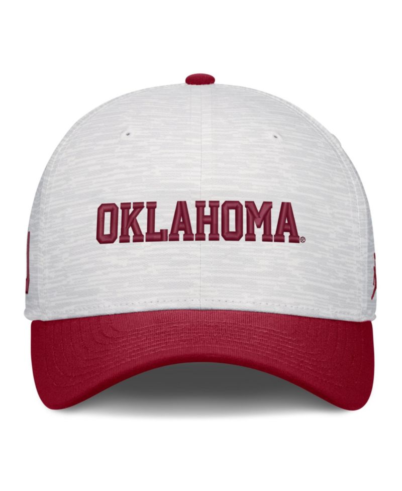 Men's and Women's White/Crimson Oklahoma Sooners Primetime Rise Adjustable Hat