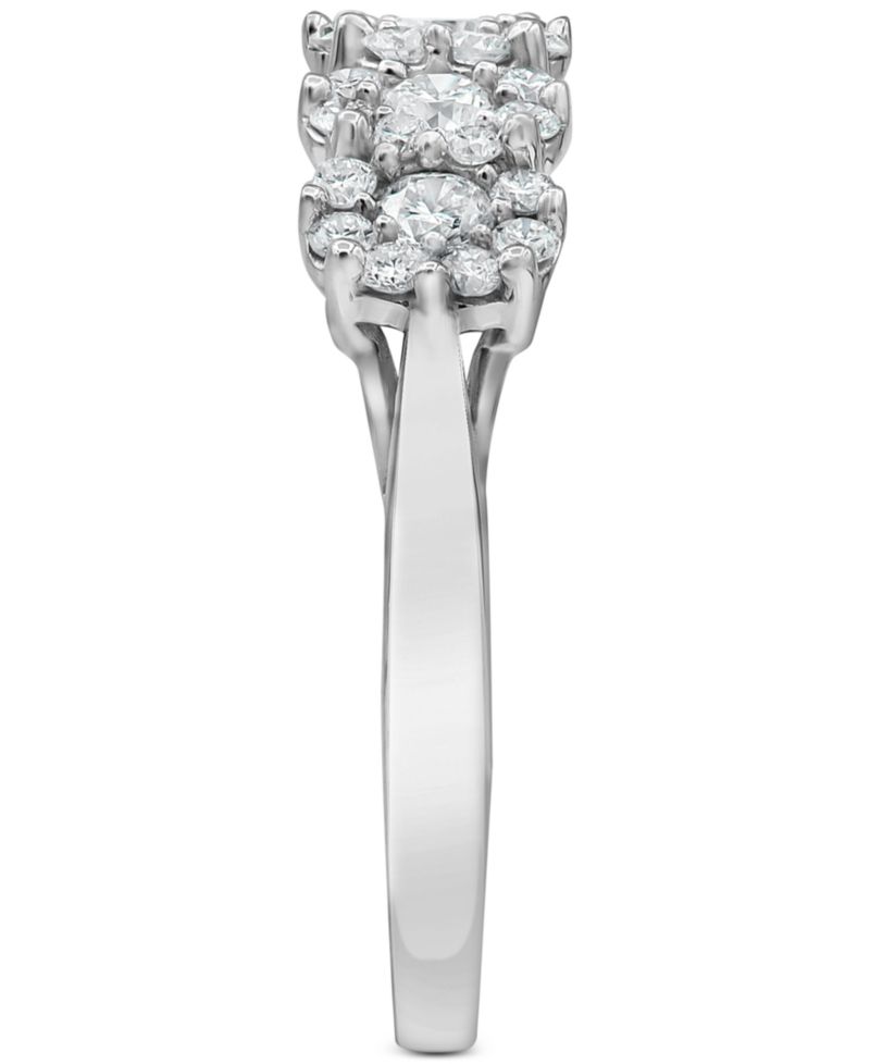 Lab-Created Diamond Horizontal Cluster Statement Ring (1 ct. t.w.) in Sterling Silver