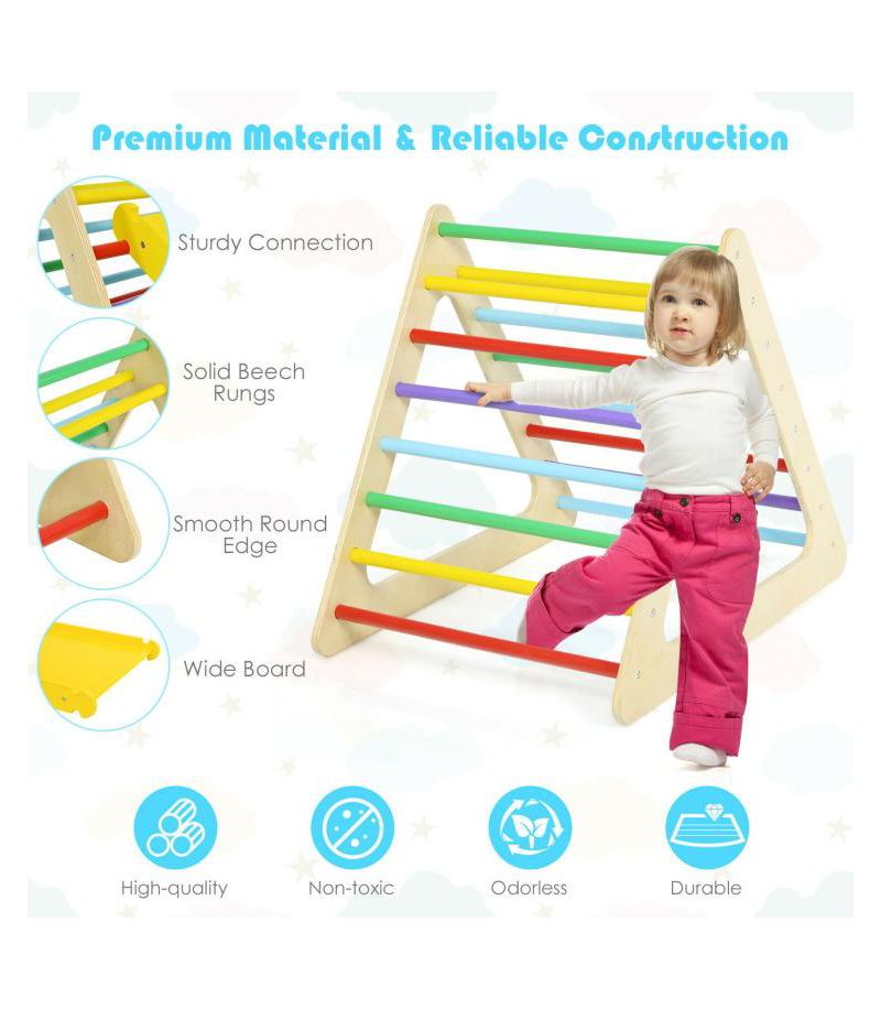Toddler 5 in 1 Triangle Climber Play Gym Set with 2 Ramps
