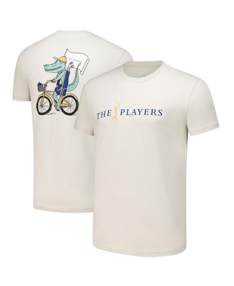 Men's and Women's Tan THE PLAYERS Biking Gator T-Shirt