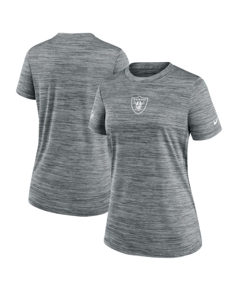 Women's Gray Las Vegas Raiders Sideline Velocity Performance T-Shirt
