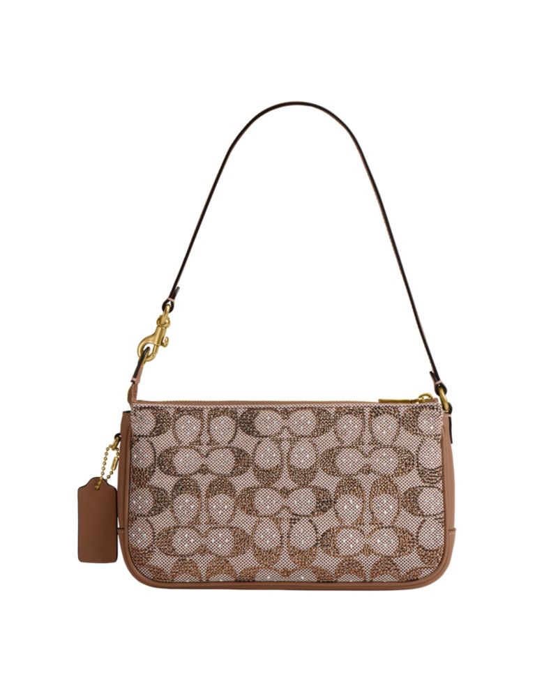 Plaza Small Crystal Signature Jacquard Shoulder Bag