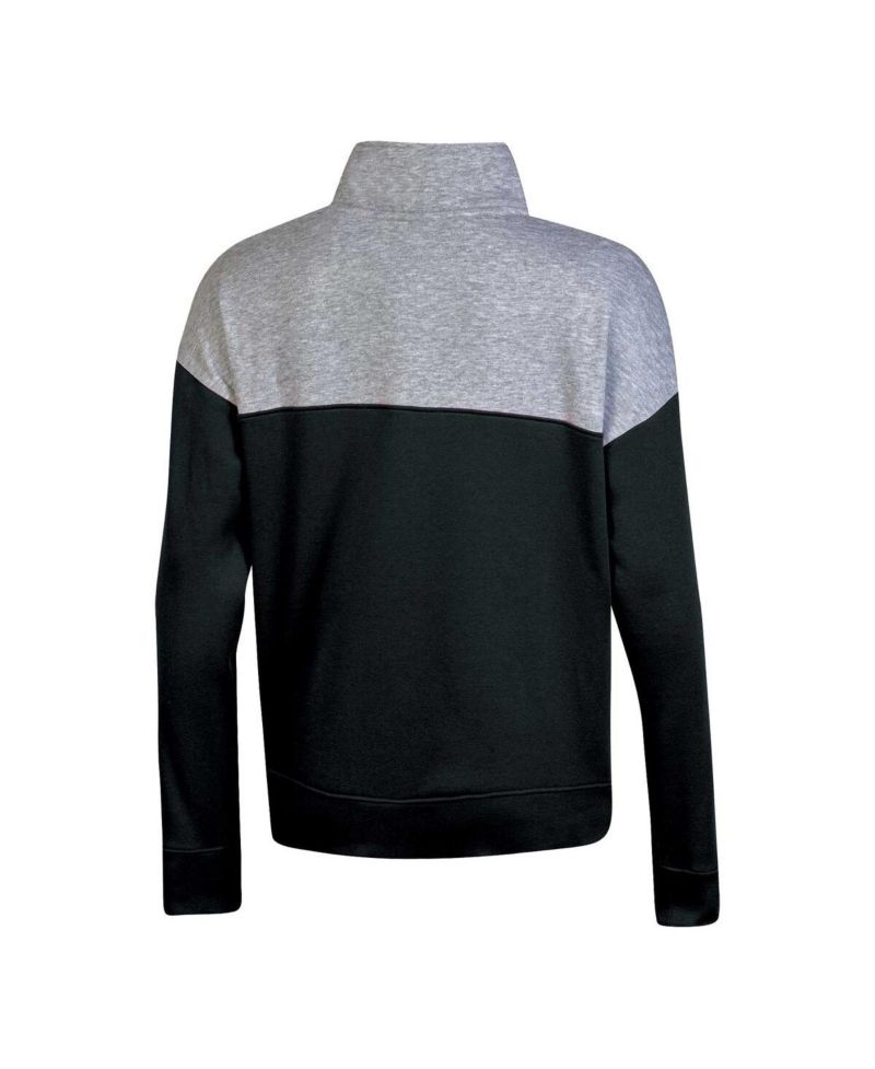 Women's Black Texas Longhorns Color-Blocked Quarter-Zip Sweatshirt