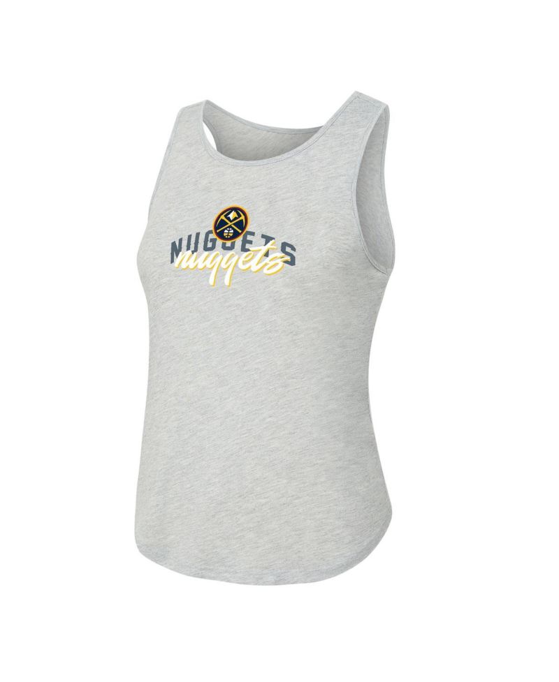 Women's Navy/Heather Gray Denver Nuggets Regulate Tank & Pant Set