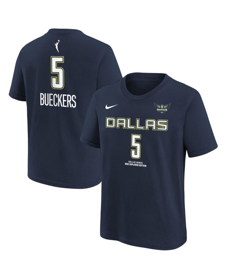 Big Boys and Girls Paige Bueckers Navy Dallas Wings 2025 WNBA Draft Explorer Edition Name & Number T-Shirt