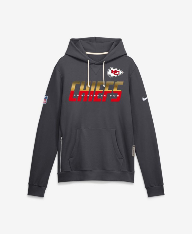 Men's Charcoal Kansas City Chiefs Sideline Standard Issue Top Prospect Dri-FIT Hoodie