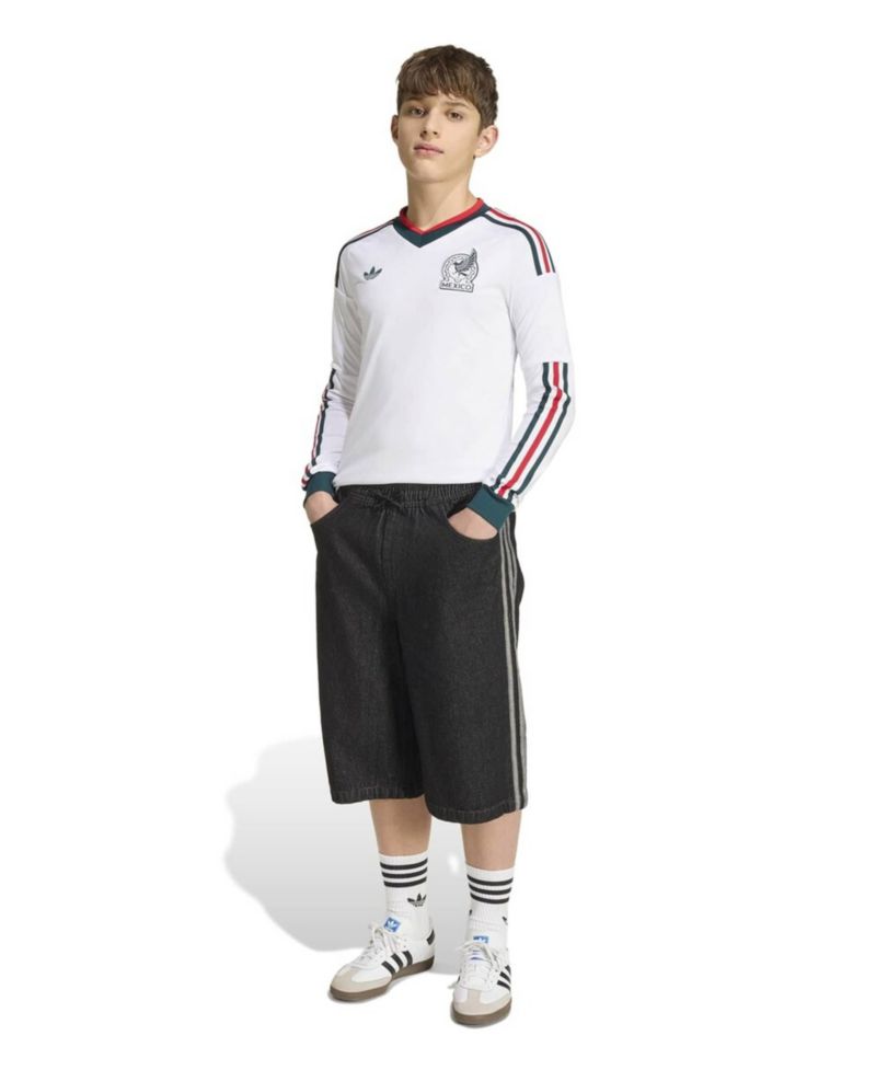 Big Boys and Girls White Mexico National Team 2026 Away Replica Long Sleeve Jersey
