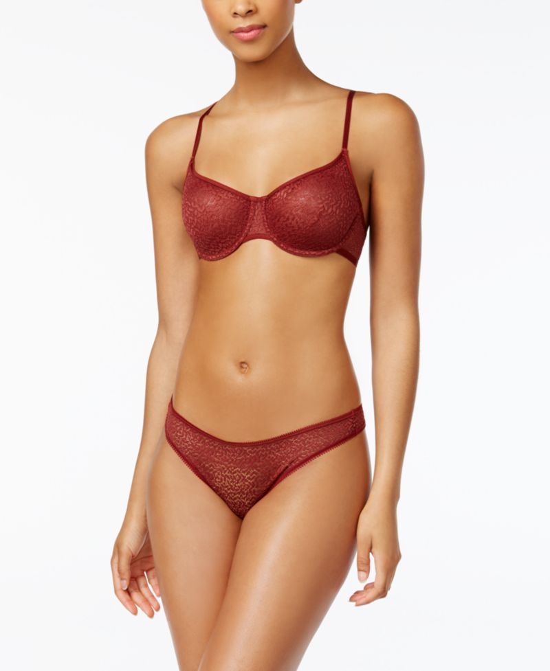 Modern Lace Satin-Trim Thong Underwear DK5013