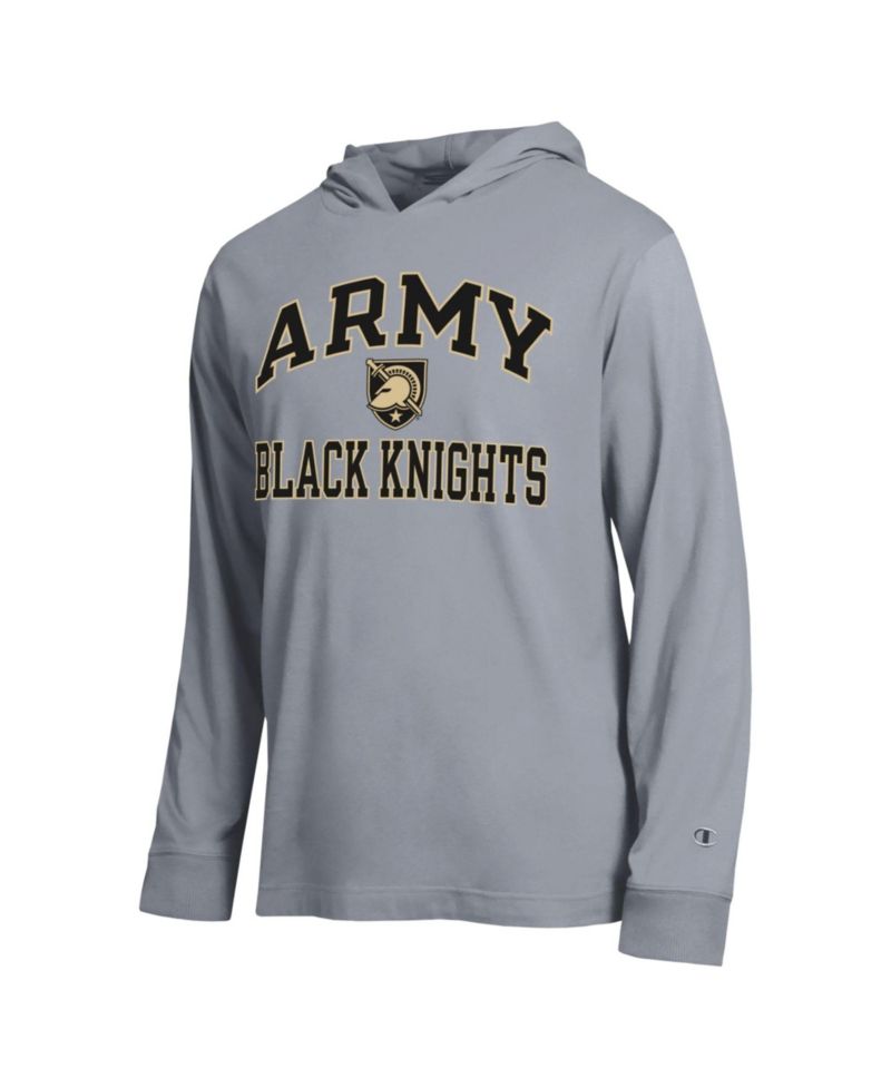 Men's Heather Gray Army Black Knights High Motor All-Star Long Sleeve Hooded T-Shirt