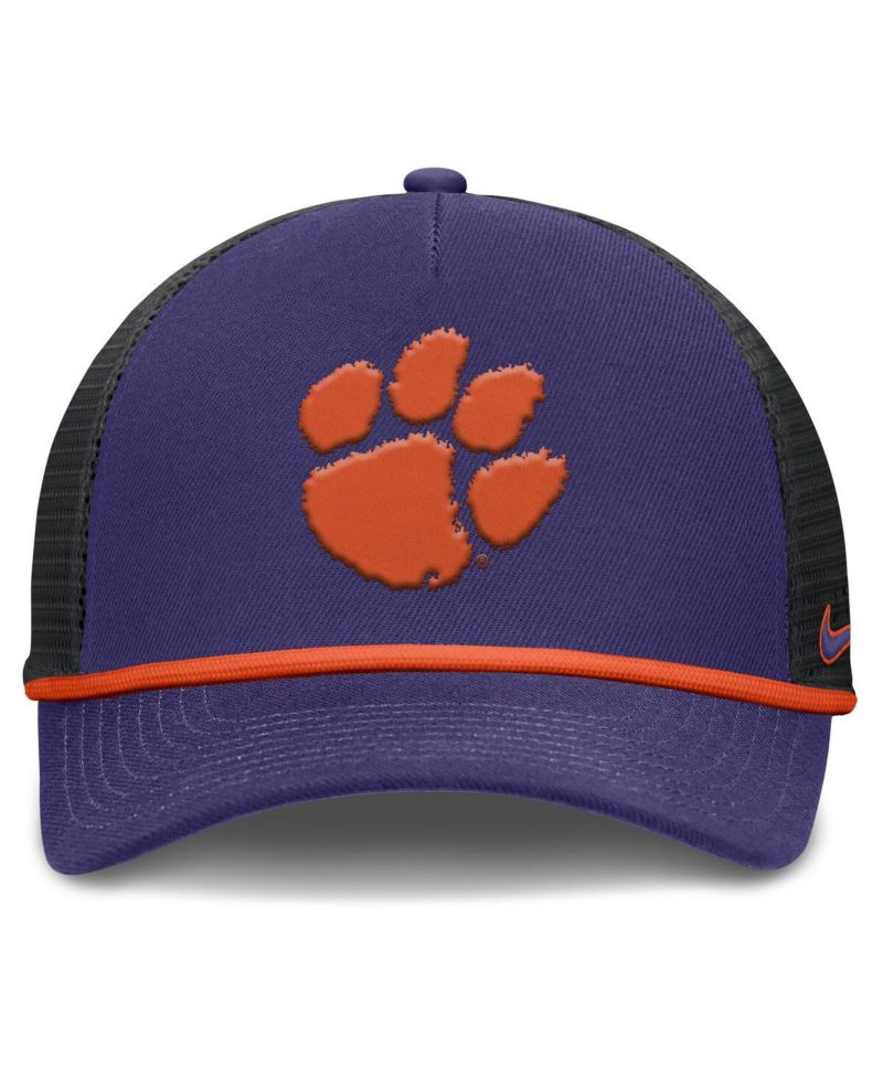 Men's Purple Clemson Tigers Rise Primetime Trucker Adjustable Hat