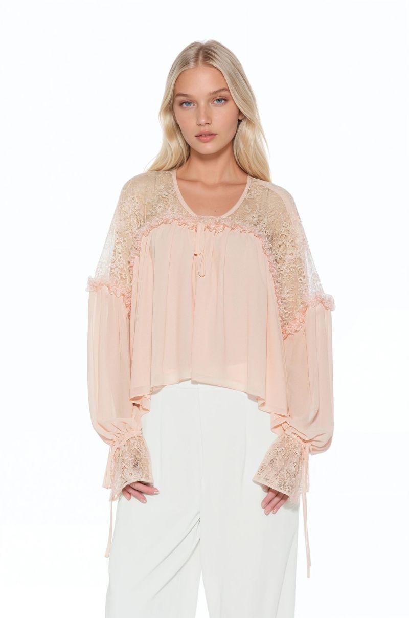 Women's Indigo Lace Cotton Blouse