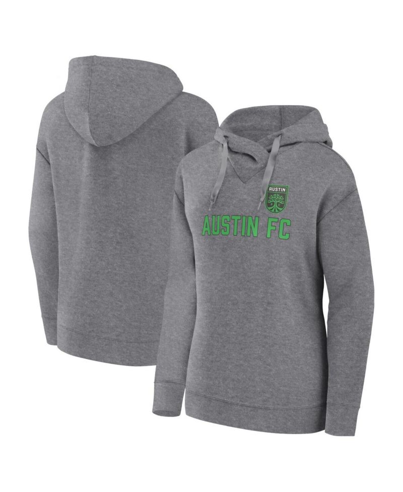 Women's Heather Gray Austin FC Script Pullover Hoodie