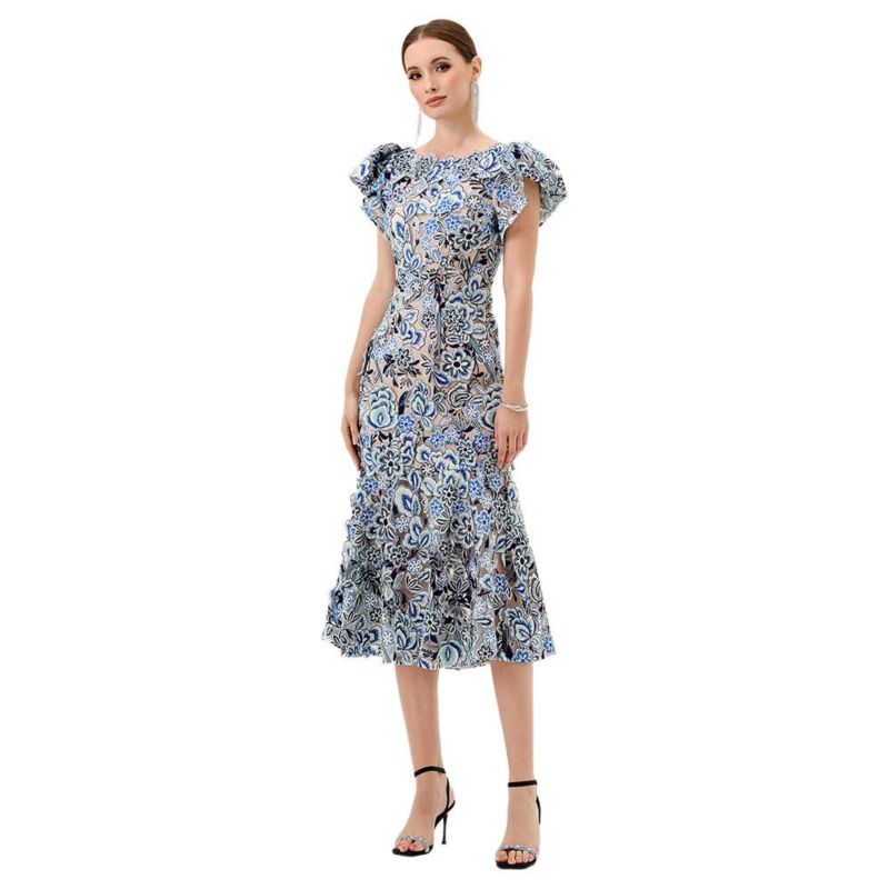 Women's Peri Flutter Sleeve Midi