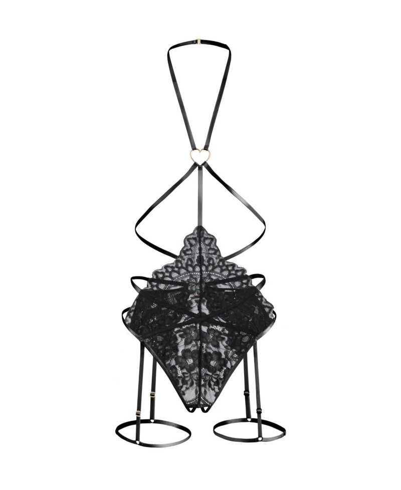 Women's Tiah Lace Crotchless Playsuit Lingerie