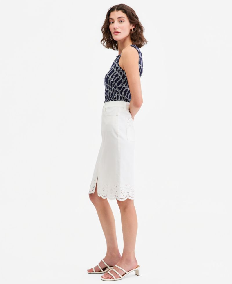 Women's Eyelet Embroidered Pencil Skirt